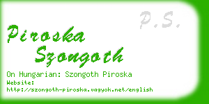 piroska szongoth business card